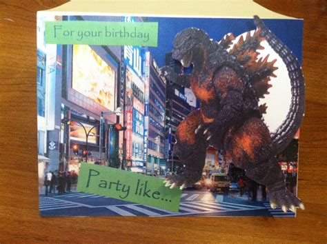 Godzilla Birthday Card For Your Birthday Party Likegodzilla But