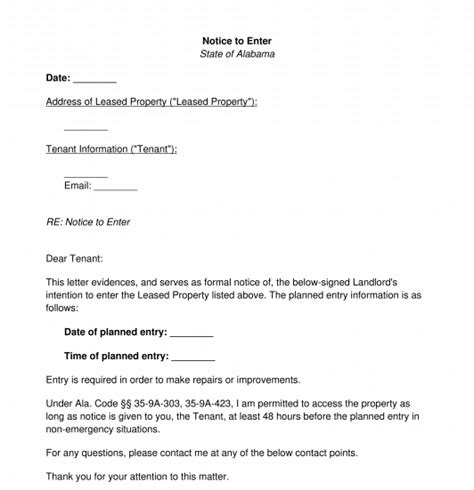 Rental Inspection Notice Template Tutoreorg Master Of Documents