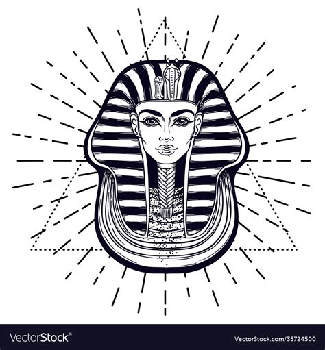 King Tutankhamun Mask Ancient Egyptian Pharaoh Vector Image
