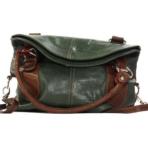 90s SOFT Leather Hobo Bag Vintage 1990 Italian Green Brown Leather