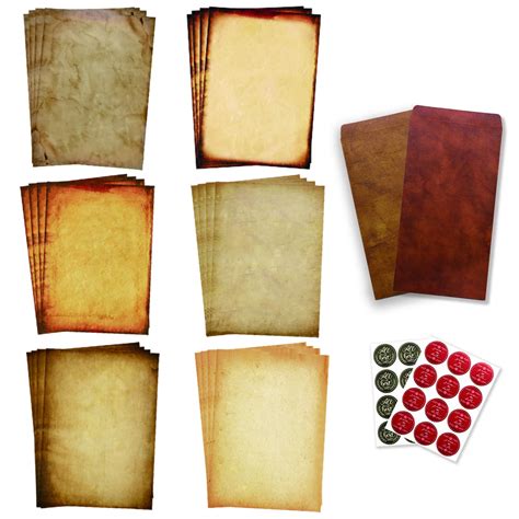 Buy Antique Stationary Paper And Envelopes Set Vintage Parchment