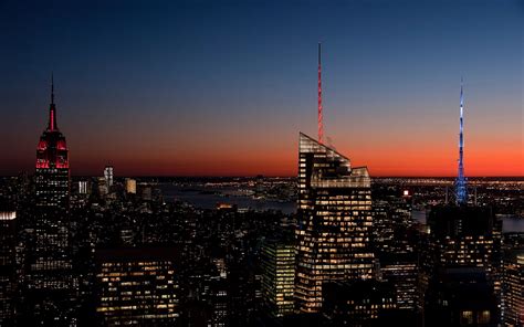 Download Wallpaper 1680x1050 New York Usa Night Skyscrapers