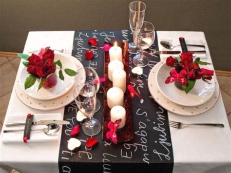 60+ best dinner ideas for two for the most romantic date night. Set a romantic Valentine's day dinner table for two. Red ...