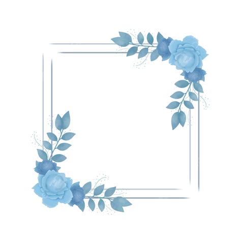 Rose Wedding Invitations Png Picture Wedding Floral Flower Frame Blue