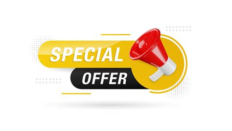 Special Offer Banner Promotion Template With 3d Megaphone On White