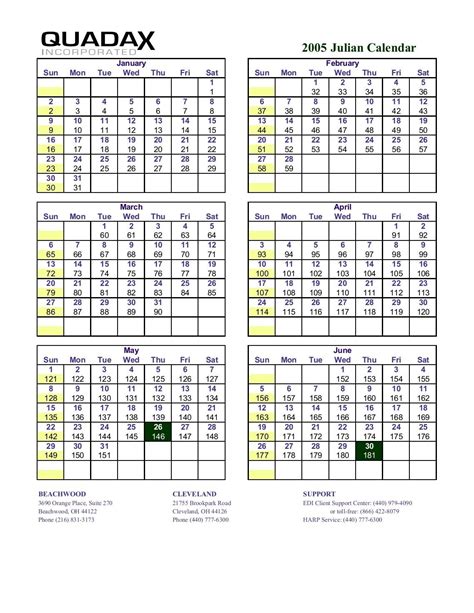 Quadax 2023 Julian Calendar Printable Templates Free