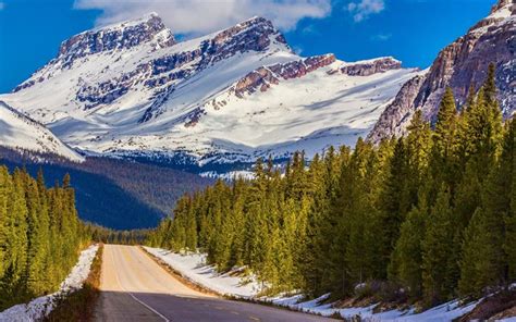 Scarica Sfondi Canada Montagne Alberta Strada Per Desktop Libero