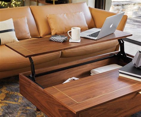 De2g lift top coffee table features a dark brown color that blends with your furniture giving your house an elegant look. Kallan Lift Top Storage Coffee Table in 2020 | Wood coffee ...