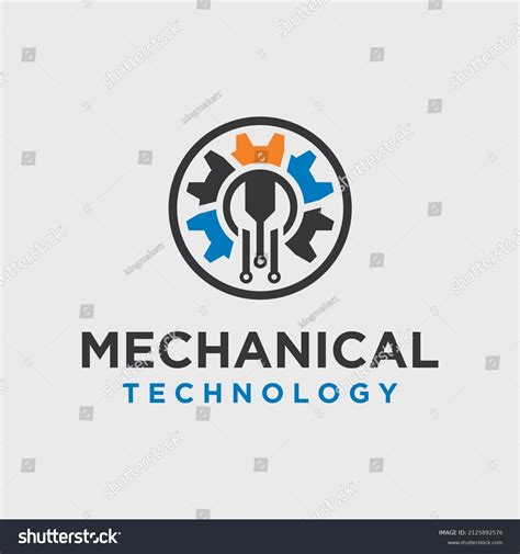 Machine Mechanic Professional Practical Service Logo Stock Vector