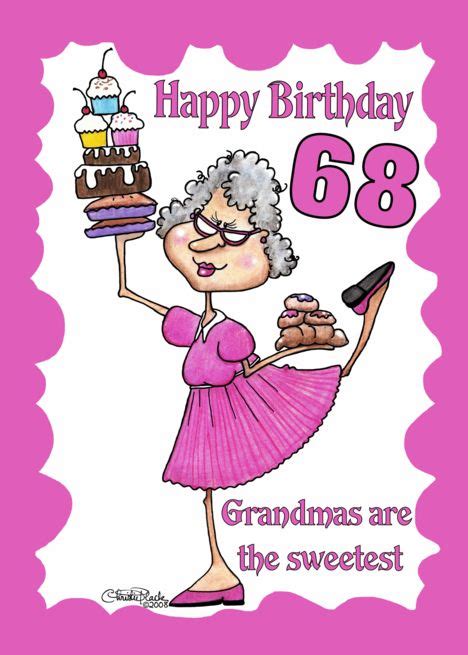 Granny Sweets 68th Birthday Card Ad Sponsored Sweets Granny