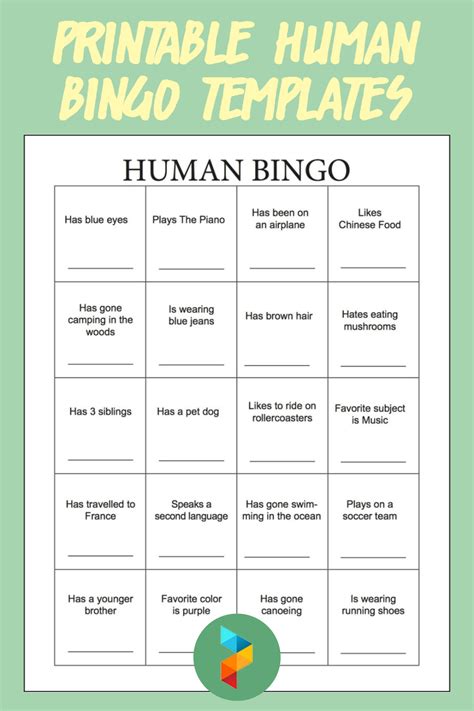 Human Bingo Template