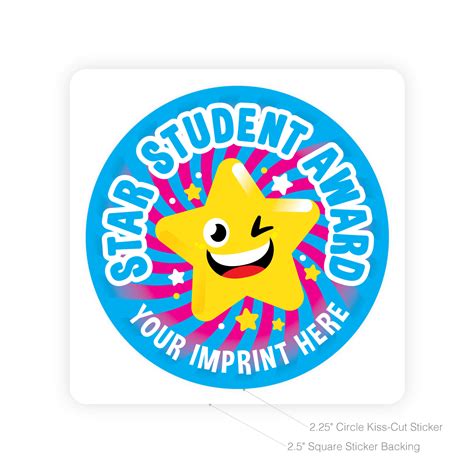 Custom Round Sticker Star Student Award
