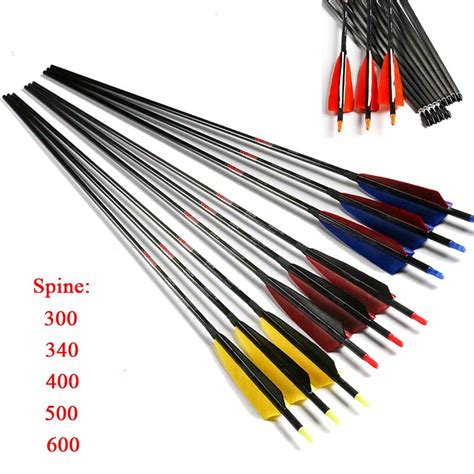 Linkboy Spine 500 32 Pure Carbon Arrows Archery 5 Turkey Nocks Tip