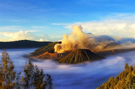 Premium Photo Mount Bromo Active Volcano During Sunrise