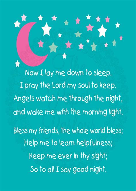 Childrens Bedtime Prayer Art Print