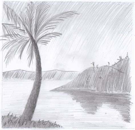 How to draw landscapes, trees, grass, foliage, water, with graphite pencils and graphite powder. Weekly : Doodles and tuts: Drawspace lesson F10: How to draw and hatch a landscape scene - 2.