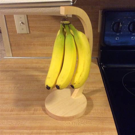Wooden Banana Stand Circular Base Curved Post Free Etsy