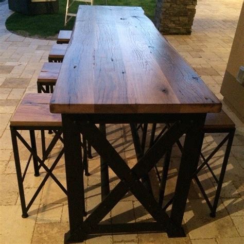 Reclaimed Oakash Outdoor Bar Table Porter Barn Wood