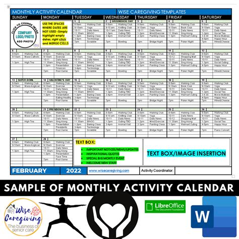 How To Make A Monthly Activity Calendar Becca Charmane