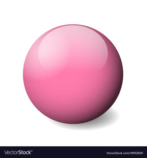 Pink Glossy Sphere Ball Or Orb 3d Object Vector Image