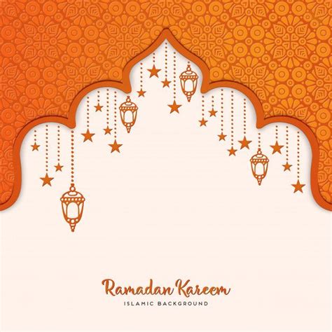 Ramadan Kareem Greeting Card Design Free Vector Ramadan Crafts Ramadan