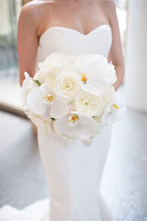 Orchid And Peony Bouquet Cascading Bouquet White Bouquet Peony