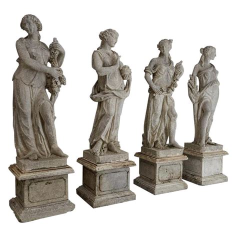 Les Quatre Saisons The Four Seasons Cast Stone Garden Statues On