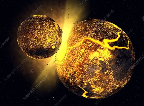 Formation Of The Moon Artwork Stock Image C0036127 Science