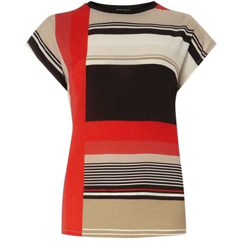 Dorothy Perkins Red Stripe Rib Neck Tee Red Stripes Top Red Stripe