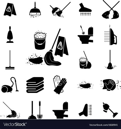 Icons Set Cleaning Royalty Free Vector Image Vectorstock