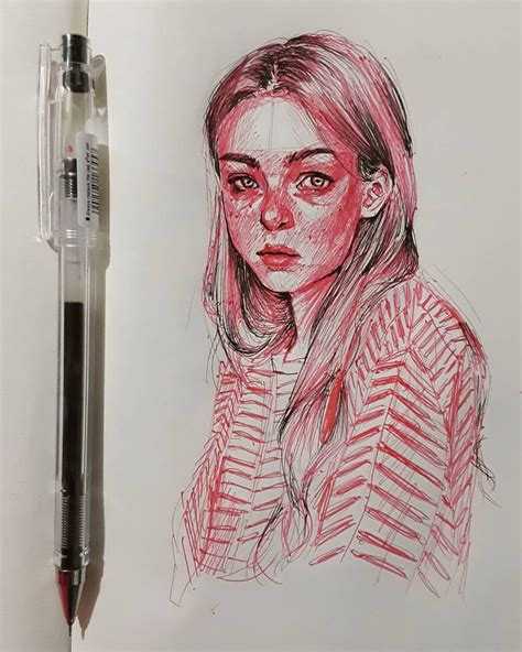 Day 18 Sketchdrawing Art Inktober2018 Inktober Portrait Au Crayon