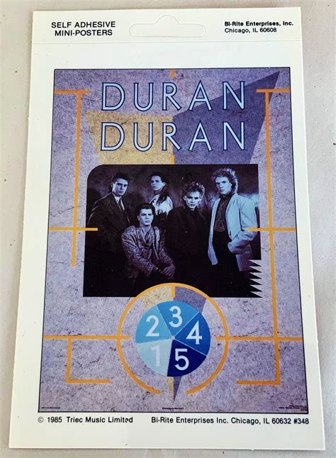 Vintage 80s Duran Duran Band Mini Poster Sticker New Romantic Etsy