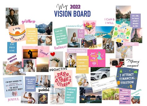 2023 Vision Board Kit Power Words Printable Affirmation Etsy