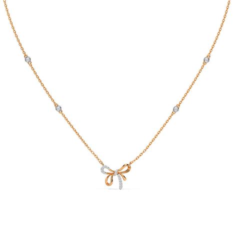 Buy Ribbon Bow Diamond Necklace Online Caratlane