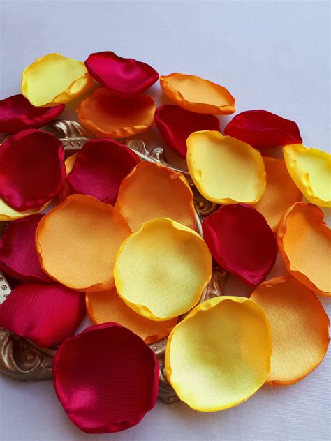 Red Rose Petals Yellow Rose Petals Orange Rose Petals Fall Etsy