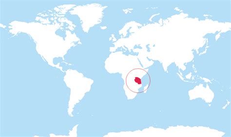 Tanganyika on the coast of the african mainland and the island of zanzibar nearby. Where is Tanzania located on the World map?