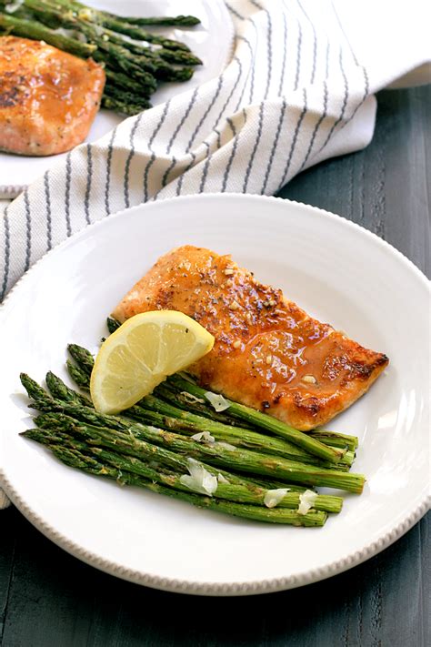 Honey Glazed Salmon With Broiled Asparagus Two Of A Kind