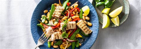Witte bonensalade met tonijn en gegrilde paprika recept