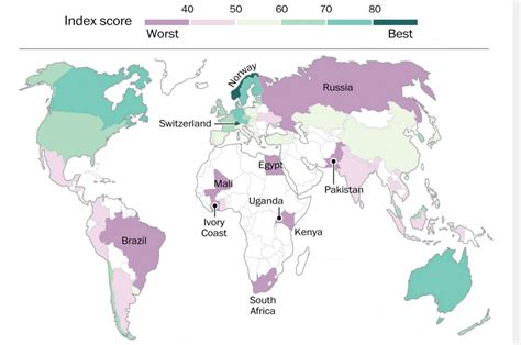 One Map That Shows The Best And Worst Countries To Live In If Youre Young The Independent