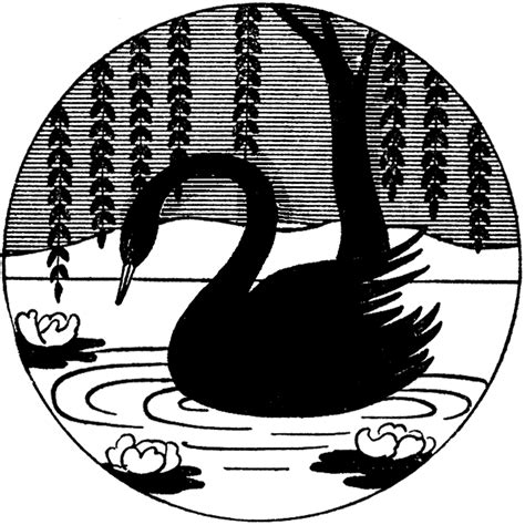 Vintage Black Swan Image Silhouette The Graphics Fairy