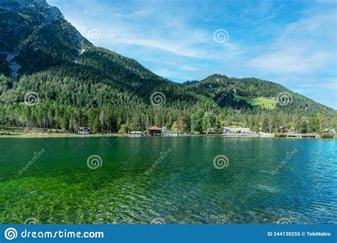 Lake Dobbiaco In The Italian Dolomites Stock Image Image Of Mountain