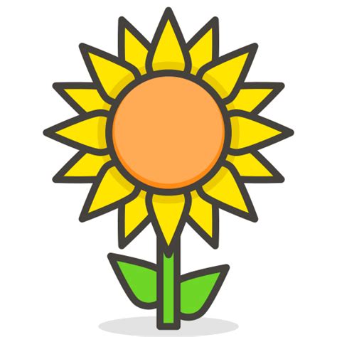 Kartun Umum Bunga Matahari Royaltyfree Gambar Png