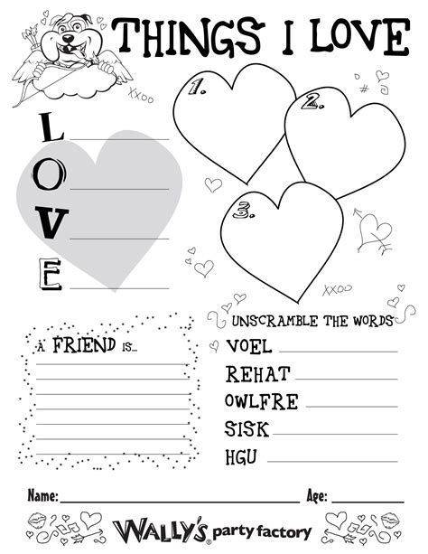 Valentine Activity Sheets
