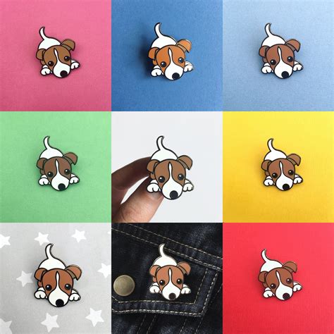 Jack Russell Enamel Pin Badge Puppy Dog Ts For Owners Etsy Uk