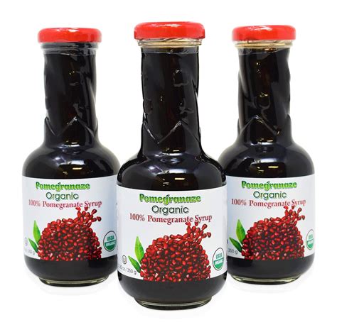 Usda Organic Pomegranate Molasses 12 35 Oz Glass Bottle Extra Thick Syrup Pack Soft Drinks