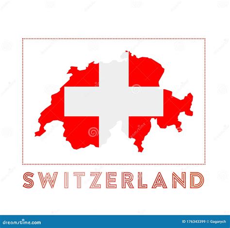 Logotipo De Suiza Mapa De Suiza Con País Ilustración del Vector