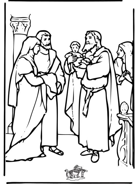 Jesus And Simeon Anna Coloring Page Sketch Coloring Page