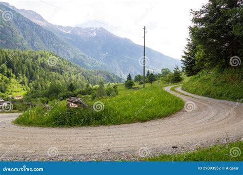 A Country Road In The Swiss Alps Stock Photo Image Of Outdoor Rock