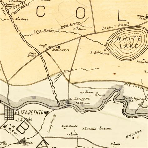 Vintage Map Of Bladen County North Carolina 1885 By Teds Vintage Art