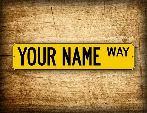 Personalized 4x18 Yellow Street Sign Any Text Etsy